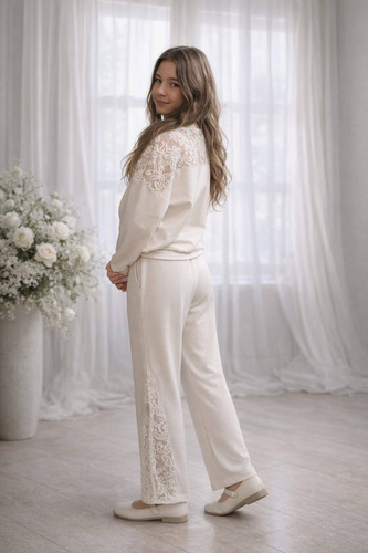 Eliza Bambarillo krémszínű csipkés szett tinilányoknak