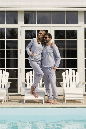 Leader tréningruha szett hosszú. ujj, hossz. nadrág olasz divat - melange