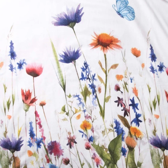 31512/1 Flanel ágynemű Flanelove Darymex fehér színes virágos szett, 100% pamut, meleg és puha