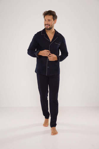 729 Norberto Férfi pizsama De Lafense - sötétkék