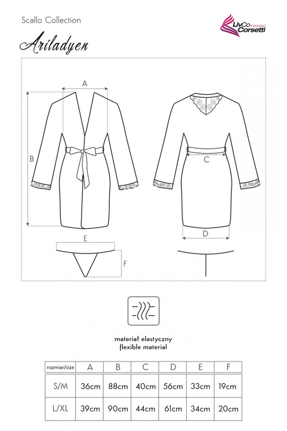 Ariladyen Rózsaszín LC 90568 Scallo Collection női köntös LivCo Corsetti