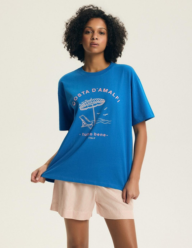 Nyári női pizsama 44479 Edris pamut és viszkóz