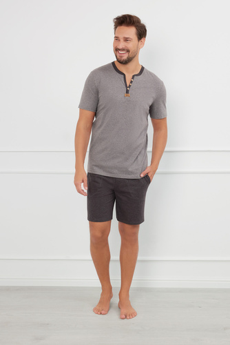 Julius Férfi rövid ujjú pizsama, rövidnadrág Italian Fashion - ¶r.melange/c.melange