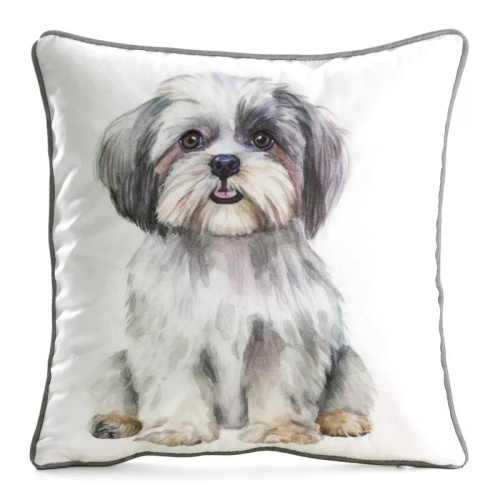 Animal 45x45 bársony párnahuzat Eurofirany cipzárral Shih Tzu