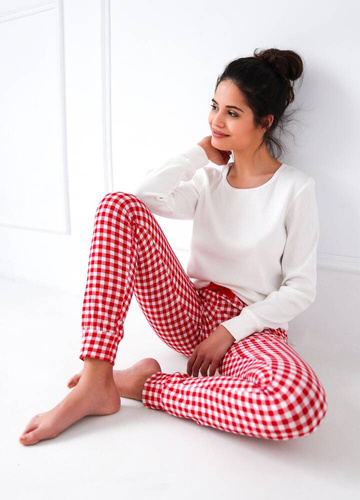 Sensis Perfect női pizsama - krém és piros színben