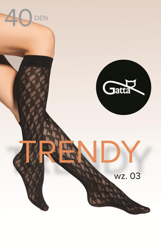 Térdzokni Gatta Trendy 03 - 40 den, geometrikus mintás térdzokni
