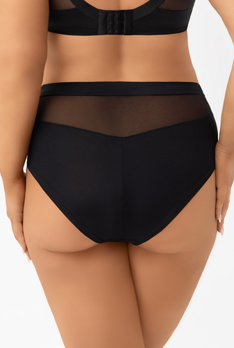 Női bugyi F002 Lilu Gorsenia fekete - magas derékrész, hímzés, kényelem, kényelem