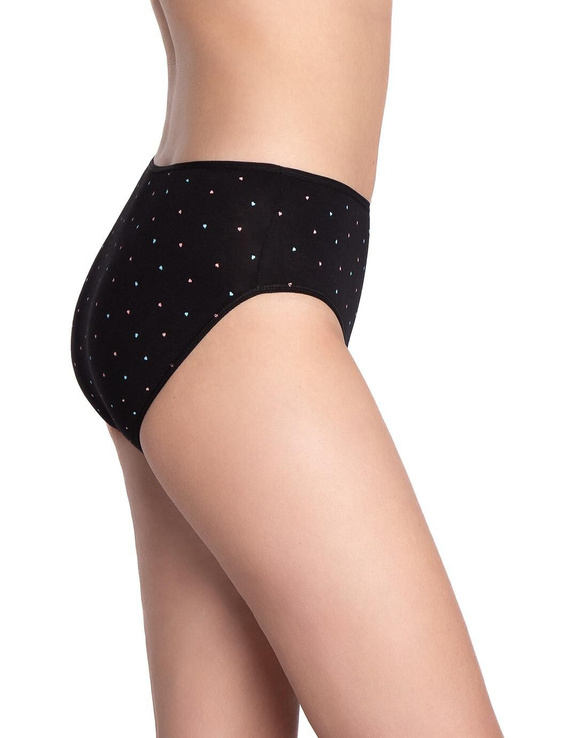 Lama L-122 BI-65 rózsaszín/fekete - klasszikus pamut bikini alsó, 3 darabos csomagolásban