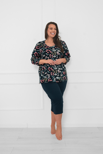 Női pamut pizsama Lucja 3/4-es ujjú és nadrágos olasz divat