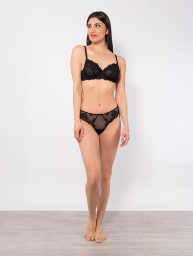 1940 Glam melltartó - tüll, puha, merevítővel Sielei fekete