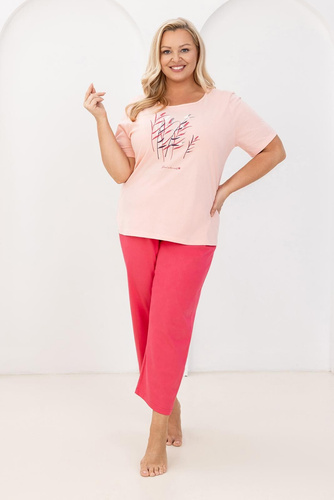 Regina 740 pizsama, pamut, nyomtatott, 7/8 nadrág, kényelem minden éjszakai szőrmóknak