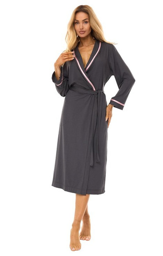 2506 Női hosszú viszkóz köpeny L&L grafit - könnyű, légáteresztő