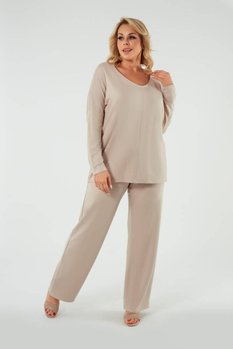 Soler Női hosszú nadrág Olasz divat - bézs