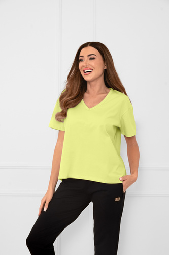 Klara - női rövid ujjú blúz | Italian Fashion lime zöld
