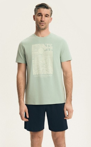 44503 Brook Henderson férfi pizsama 100% pamut, rövid ujjú, short