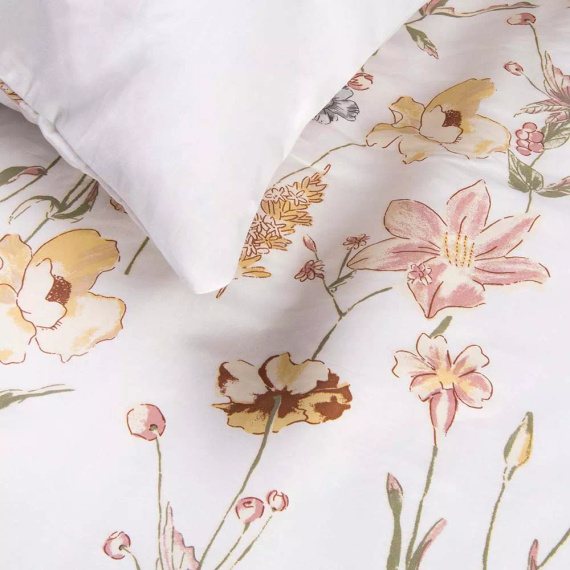 Satynlove szatén ágyneműhuzat 1553/1 100% pamut virágos szett + párnahuzat 70x80