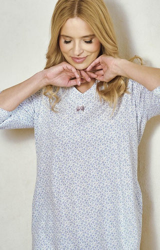 3449 Debora Női Taro ing - 100% pamut, hosszú ujjú, zsebek, gombos nyakkivágás, hosszú ujjú, gombos nyakkivágás