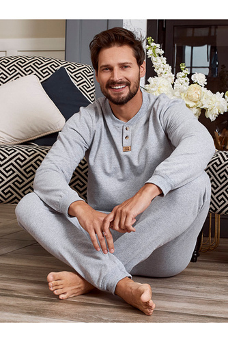 Leader tréningruha szett hosszú. ujj, hossz. nadrág olasz divat - melange