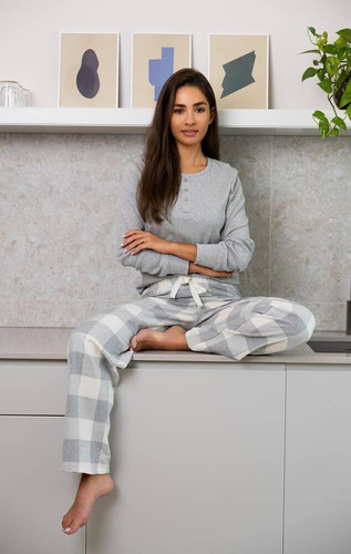 Sensis Vesper női pizsama - szürke-krém színű