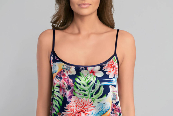 Polynesia Női hálóing, keskeny pántos Olasz divat - virágos mintás