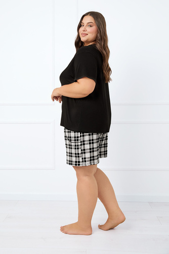 Klara Női rövid ujjú pizsama, rövid nadrág Italian Fashion - fekete/print