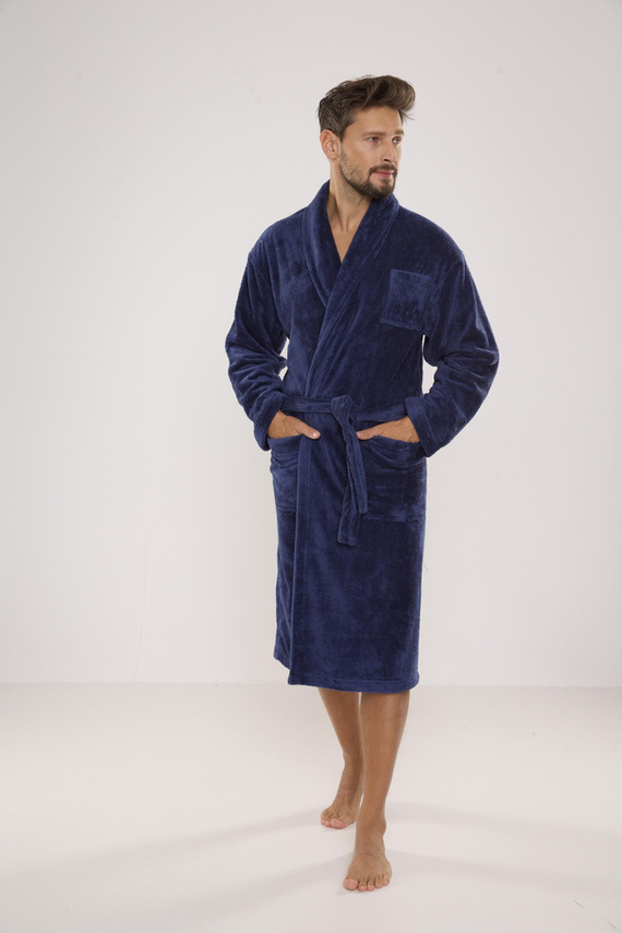 811 De Lafense férfi plüss fürdőköpeny - farmer