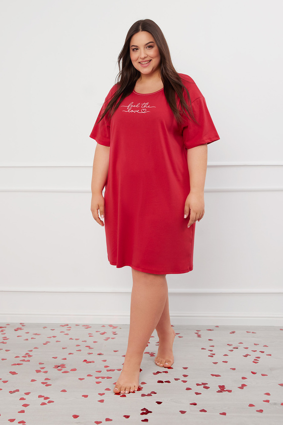 Evora rövid ujjú hálóing Olasz divat - piros