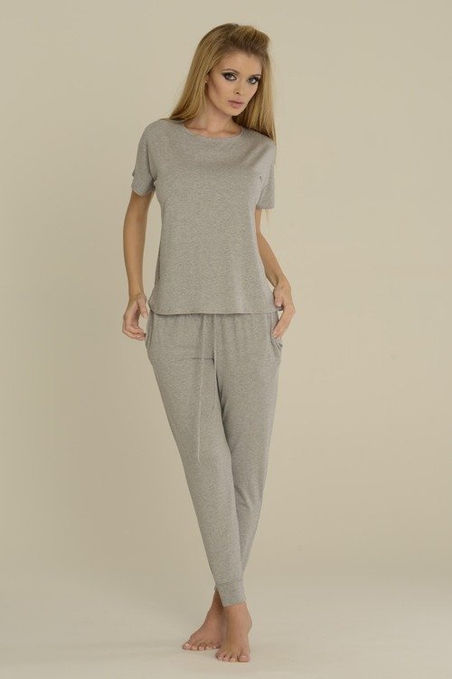 524 Paula Női pizsama De Lafense - világos melange