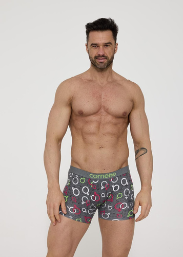 508/165 High Emotion Cornette Boxer Shorts - Férfi pamut boxeralsó színes mintával és lapos gumival