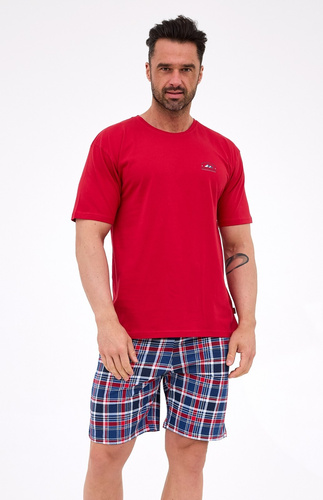 Cornette férfi pizsama 326/313 Ready 4 bordó - pamut, rövid ujjú, kényelmes és elegáns