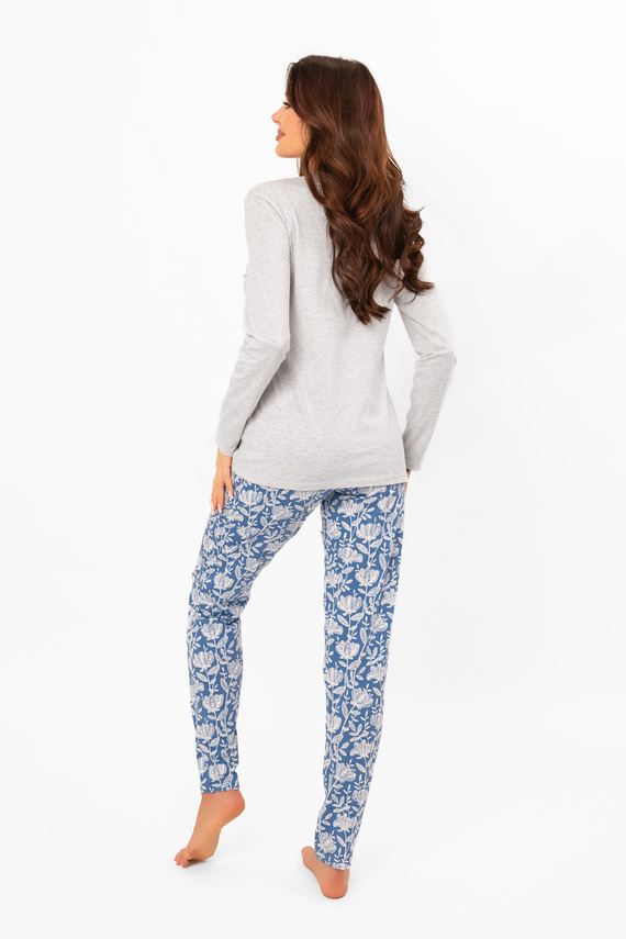 Női pizsama Boma - hosszú ujjú, hosszú nadrág, pamut Italian Fashion - melange/print