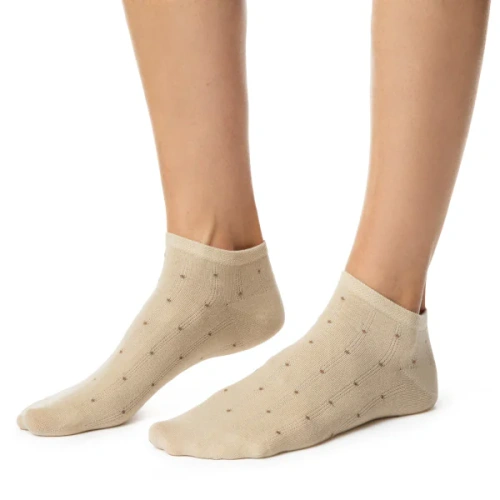 Stopki damskie Steven 114 Summer cienkie bawełniane do sneakersów beżowe 176