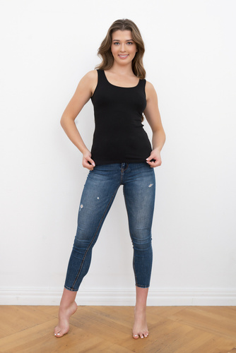 Ibiza Női széles vállú ing Italian Fashion- fekete