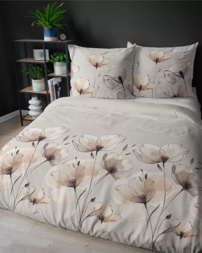 5492 B Detexpol Satin Stories cappuccino | 100% pamut, szaténszövés, cipzár, ajándékcsomagolás