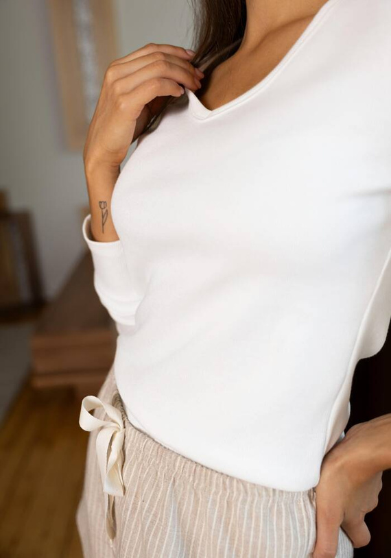 Beatrix Női pizsama Sensis Flanel - krém-bézs