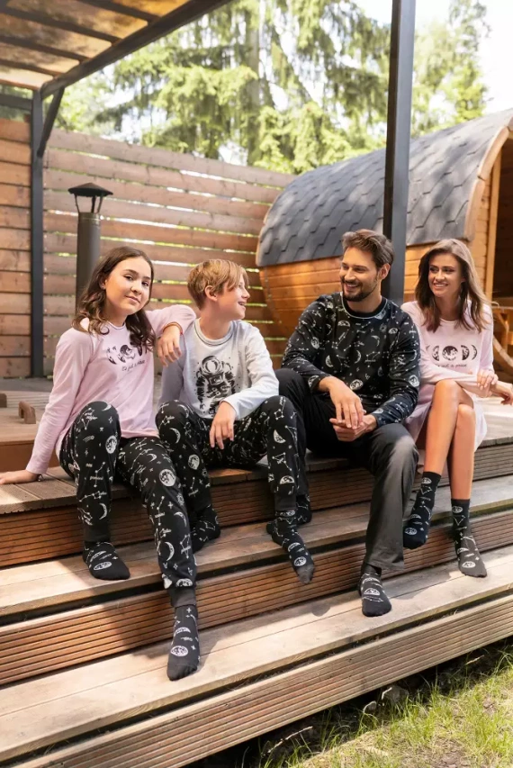 Umbra Lány pizsama, hosszú ujjú és nadrág Olasz divat - lazac/print