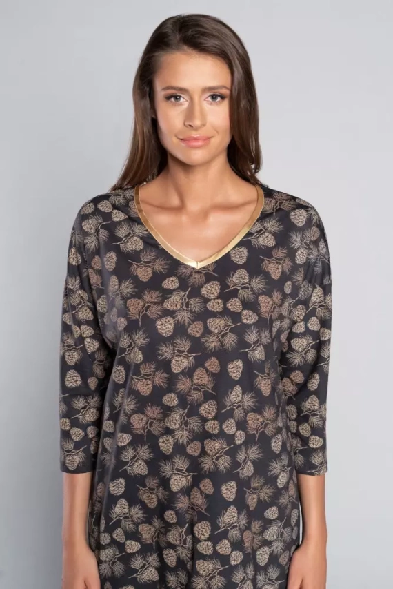 Pinnia Női 3/4 ujjú pizsama, 3/4 nadrág Olasz divat - print/grafit