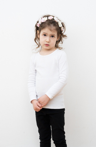 Tosia T-shirt lányoknak, hosszú ujjú olasz divat - fehér