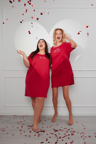 Evora rövid ujjú hálóing Olasz divat - piros