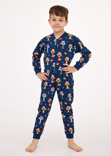 185/180 186/180 Fiú overall Kids Boy Dog 2 Karácsonyi Cornette- pamut, hosszú ujjú, ünnepi mintás, hosszú ujjú