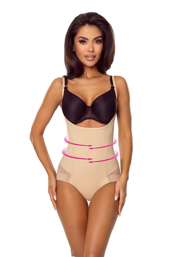 Body 7006 Ofelia Lapinee bézs alakformáló body melltartó alatt, testformázó hatással