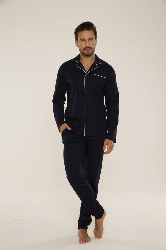 729 Norberto Férfi pizsama De Lafense - sötétkék