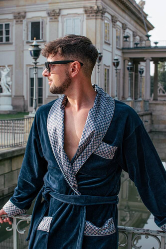 772 Bonjour férfi fürdőköpeny forex - tengerészkék