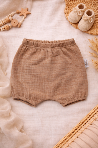 Baby blossoms Just Muslin 40235L Makoma latte- 100% pamut muszlin, elasztikus pántra fűzve