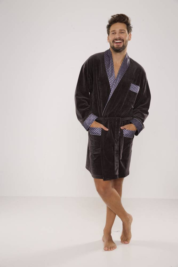 772 Bonjour férfi forex fürdőköpeny - grafit