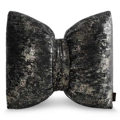 Karácsonyi párna 1 Eurofirany fekete 45x55 - bársony masni