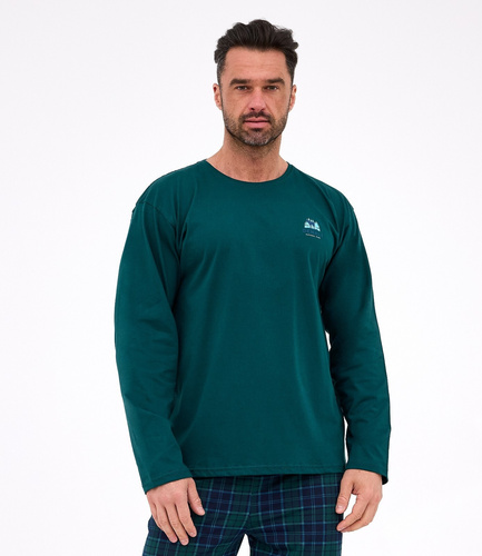 Férfi pizsama 124/307 Denali 3 Cornette zöld - pamut, hosszú ujjú, hosszú ujjú