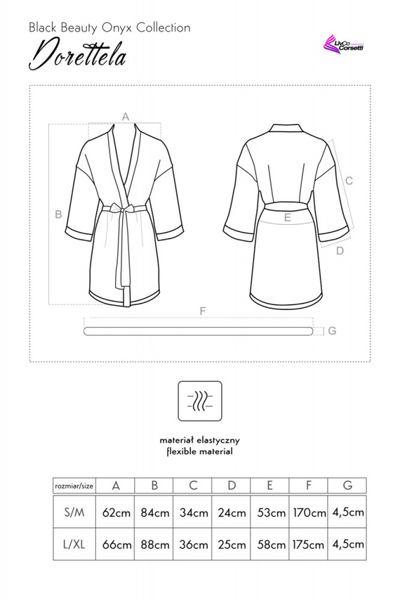 Dorettela LC 90394 Black Beauty Onyx Collection Női fürdőköpeny LivCo Corsetti Corsetti