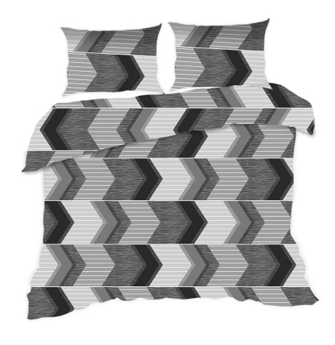 1838N Classic E24 Karo geometria szürke pamut ágynemű - 100% pamut, tartós, színes, 2 darabos szett