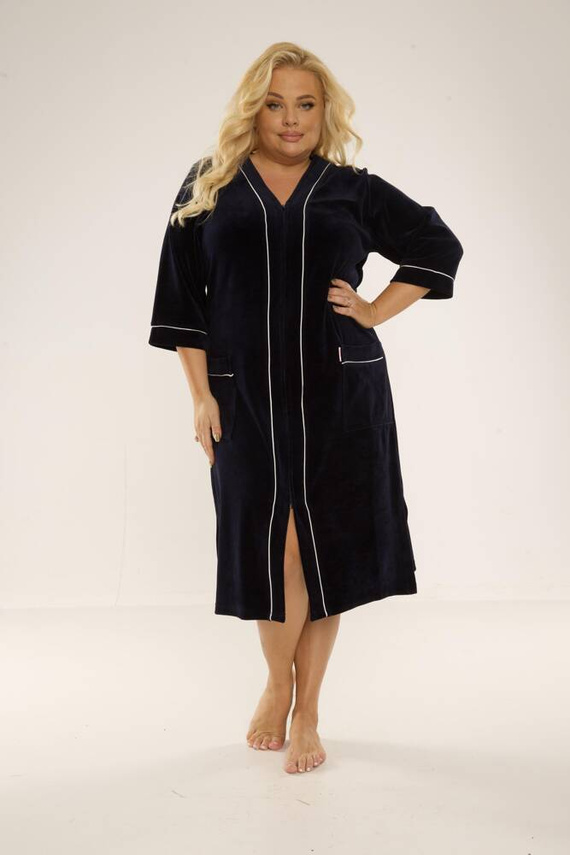 974 / 352 Velúr női köntös Forex - tengerészkék